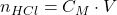 n_{HCl} = C_M \cdot V