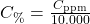 Rendered by QuickLaTeX.com C_{\%} = \frac{C_{\text{ppm}}}{10.000}