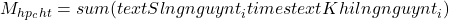 \[M_{hợp_chất} = sum (text{Số lượng nguy&ecirc;n tử}_i times text{Khối lượng nguy&ecirc;n tử}_i)\]