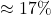 Rendered by QuickLaTeX.com \approx 17\%