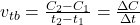v_{tb} = \frac{C_2 - C_1}{t_2 - t_1} = \frac{\Delta C}{\Delta t}