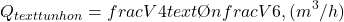 \[Q_{text{tuần ho&agrave;n}} = frac{V}{4} text{ đến } frac{V}{6} , (m^3/h)\]