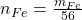 n_{Fe} = \frac{m_{Fe}}{56}
