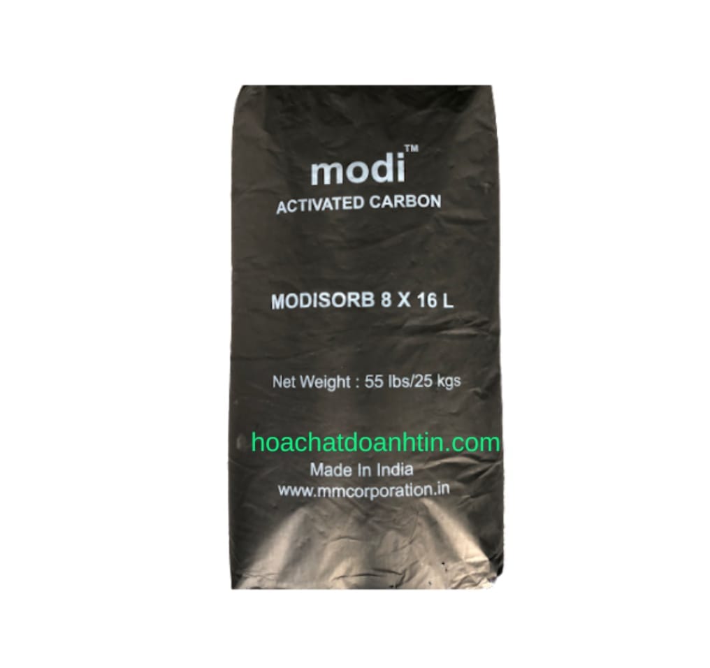 Bao than hoạt tính Modi Ấn Độ 25kg do Hóa Chất Doanh Tín phân phối chính hãng.