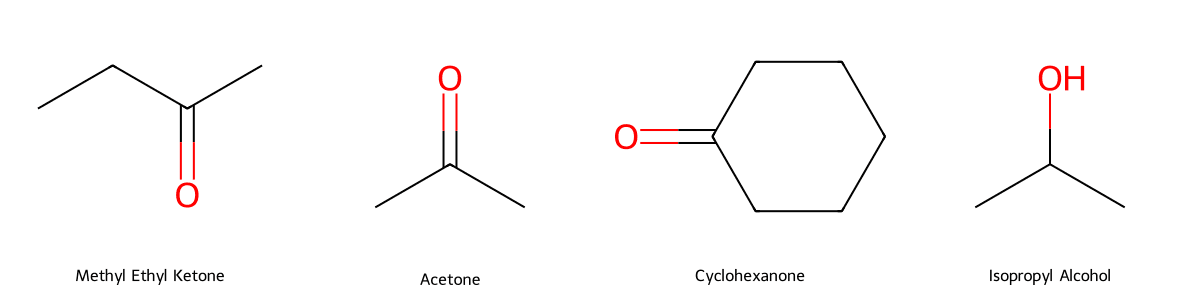 Công thức cấu tạo hóa học của Methyl Ethyl Ketone C4H8O