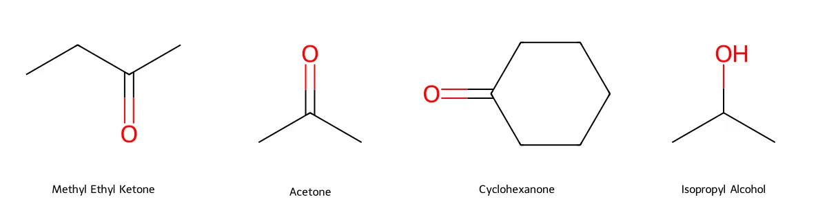 Công thức cấu tạo hóa học của Methyl Ethyl Ketone C4H8O