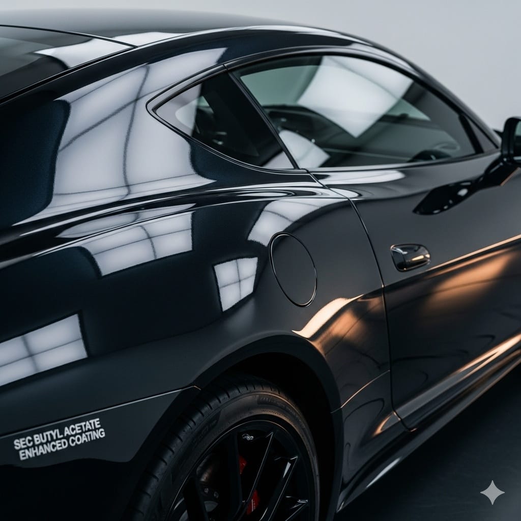 Ứng dụng thực tế của Sec Butyl Acetate trong việc tạo ra lớp sơn phủ ô tô bóng, mịn và chất lượng cao.