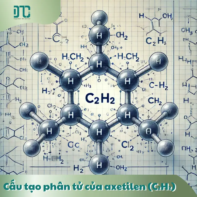 cấu tạo phân tử của axetilen (C₂H₂)