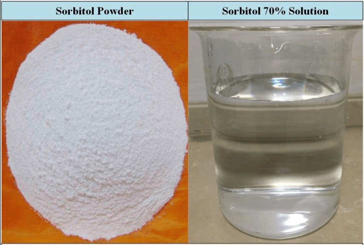 Sorbitol tồn tại ở dạng lỏng và dạng rắn