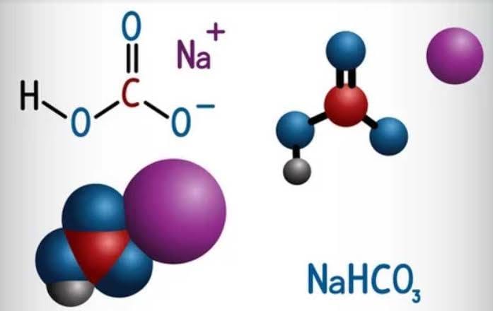Sơ đồ cấu trúc phân tử của Natri Hidrocacbonat (NaHCO₃).