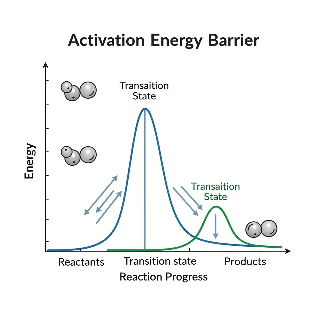 Đồ thị minh họa năng lượng hoạt hóa trong phản ứng hóa học