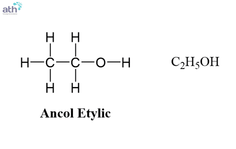 cấu trúc phân tử của Ethanol - C2H5OH.