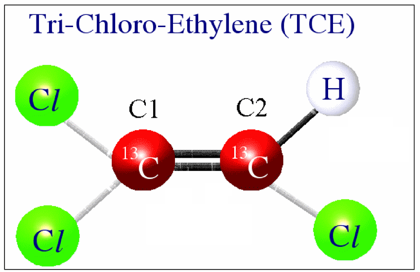 Công thức cấu tạo của Trichloroethylene