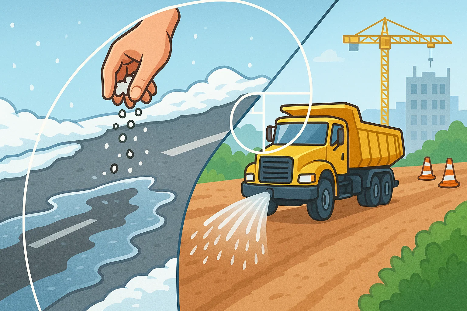 ứng dụng cacl2 chống đóng băng kiểm soát bụi