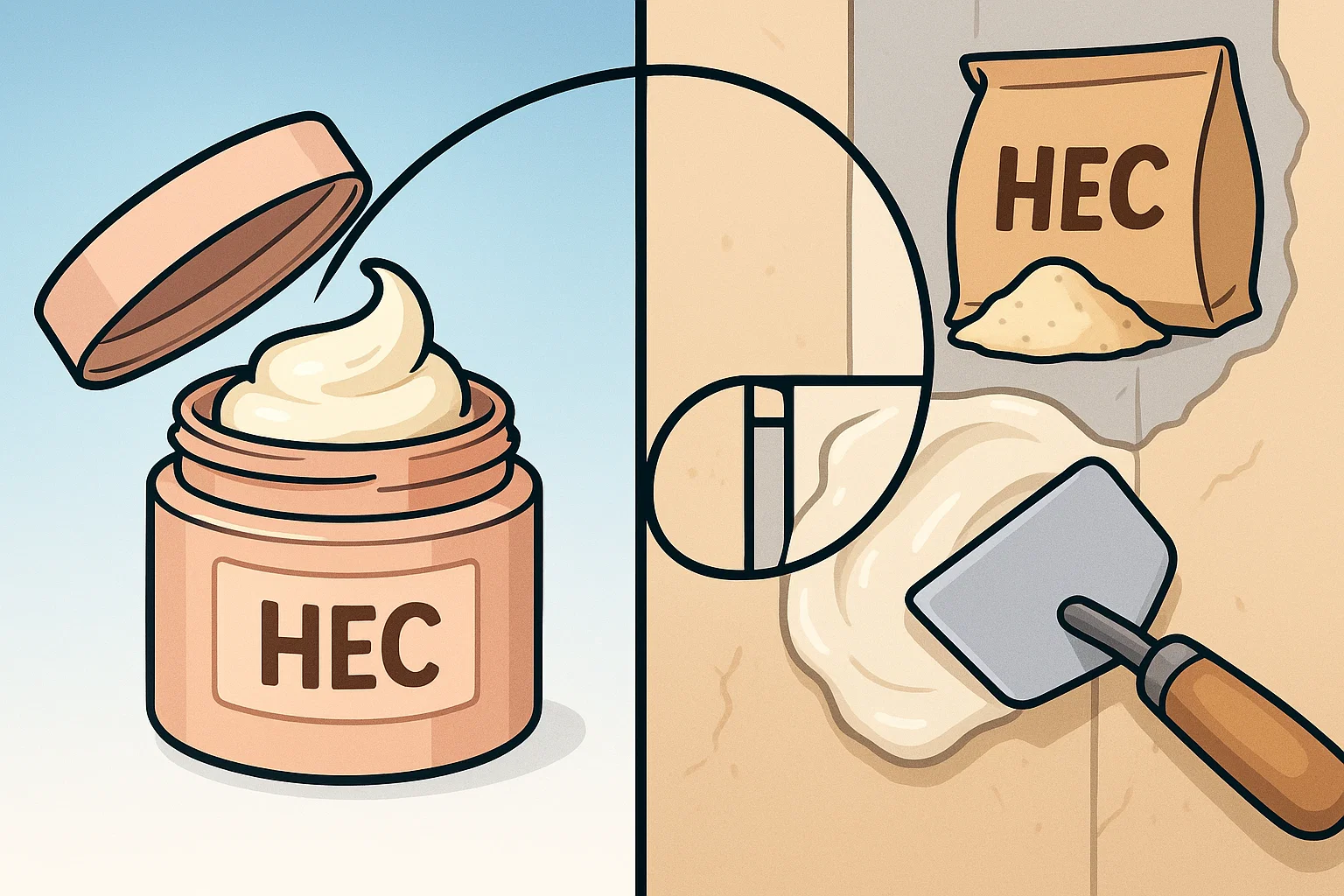 ứng dụng hec mỹ phẩm xây dựng