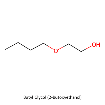 Cấu trúc phân tử 2D của Butyl Glycol (2-Butoxyethanol)