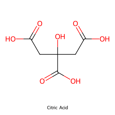 Cấu trúc phân tử của Acid Citric