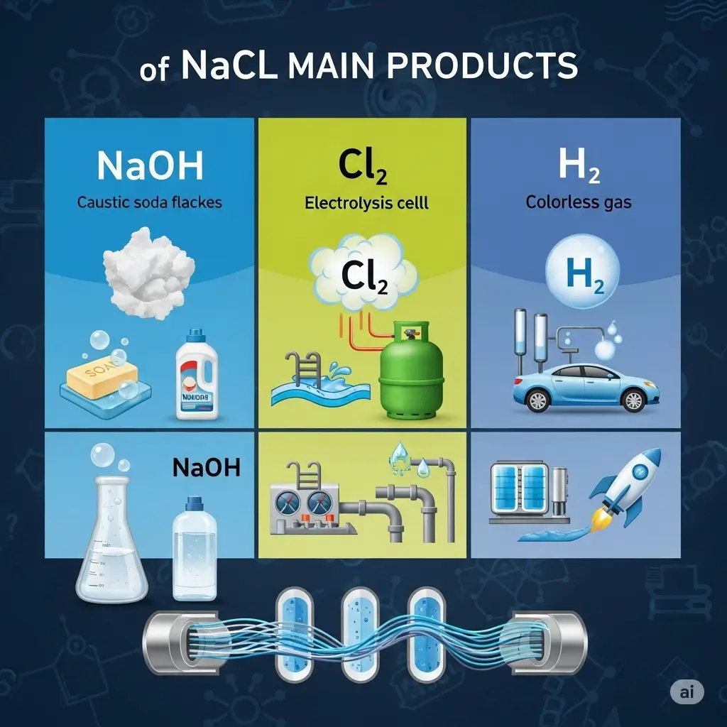 Sản phẩm chính từ điện phân NaCl và ứng dụng