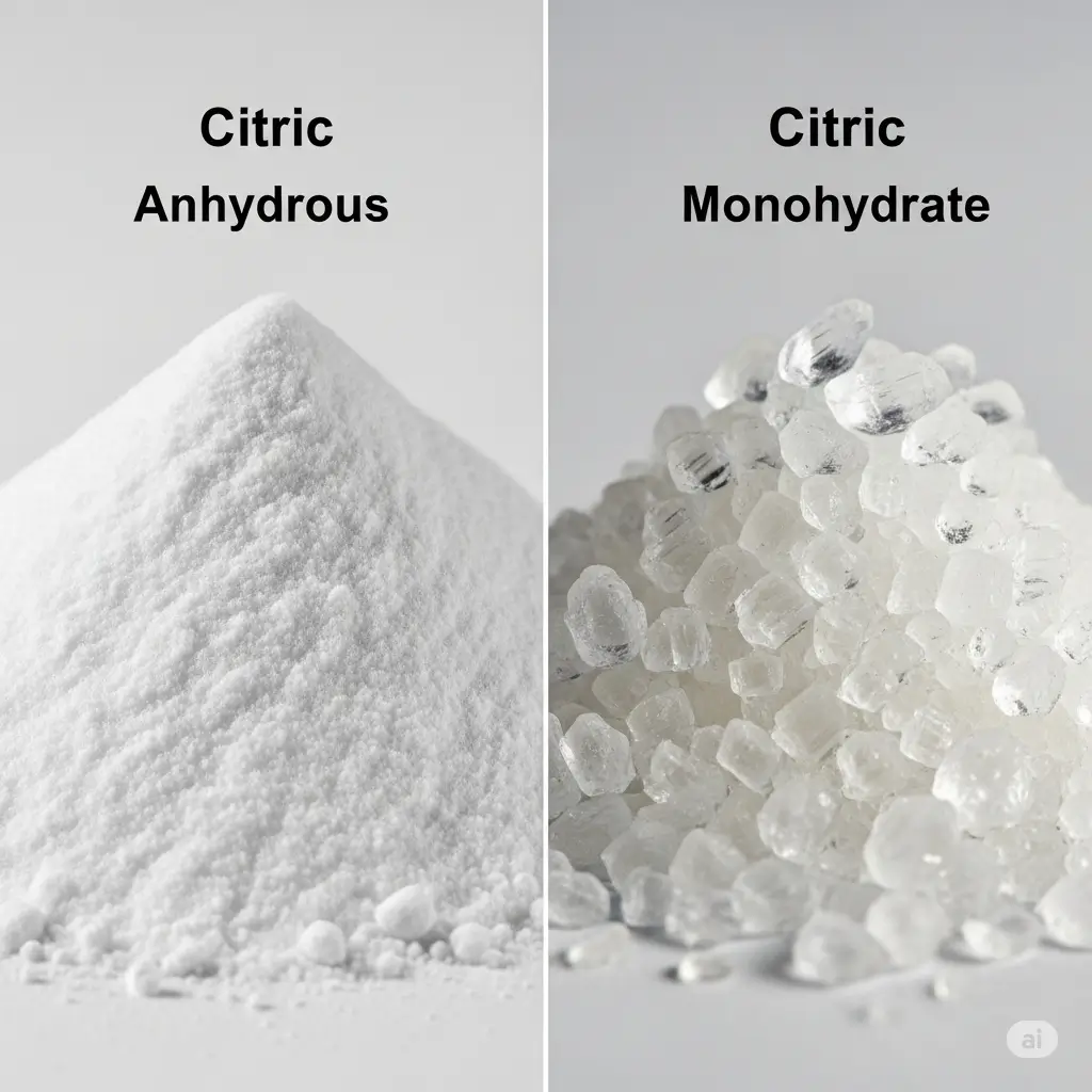 So sánh Acid Citric Anhydrous và Monohydrate