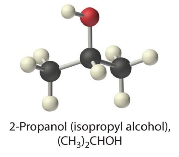 Cấu trúc hóa học của Isopropyl Alcohol và Ethanol