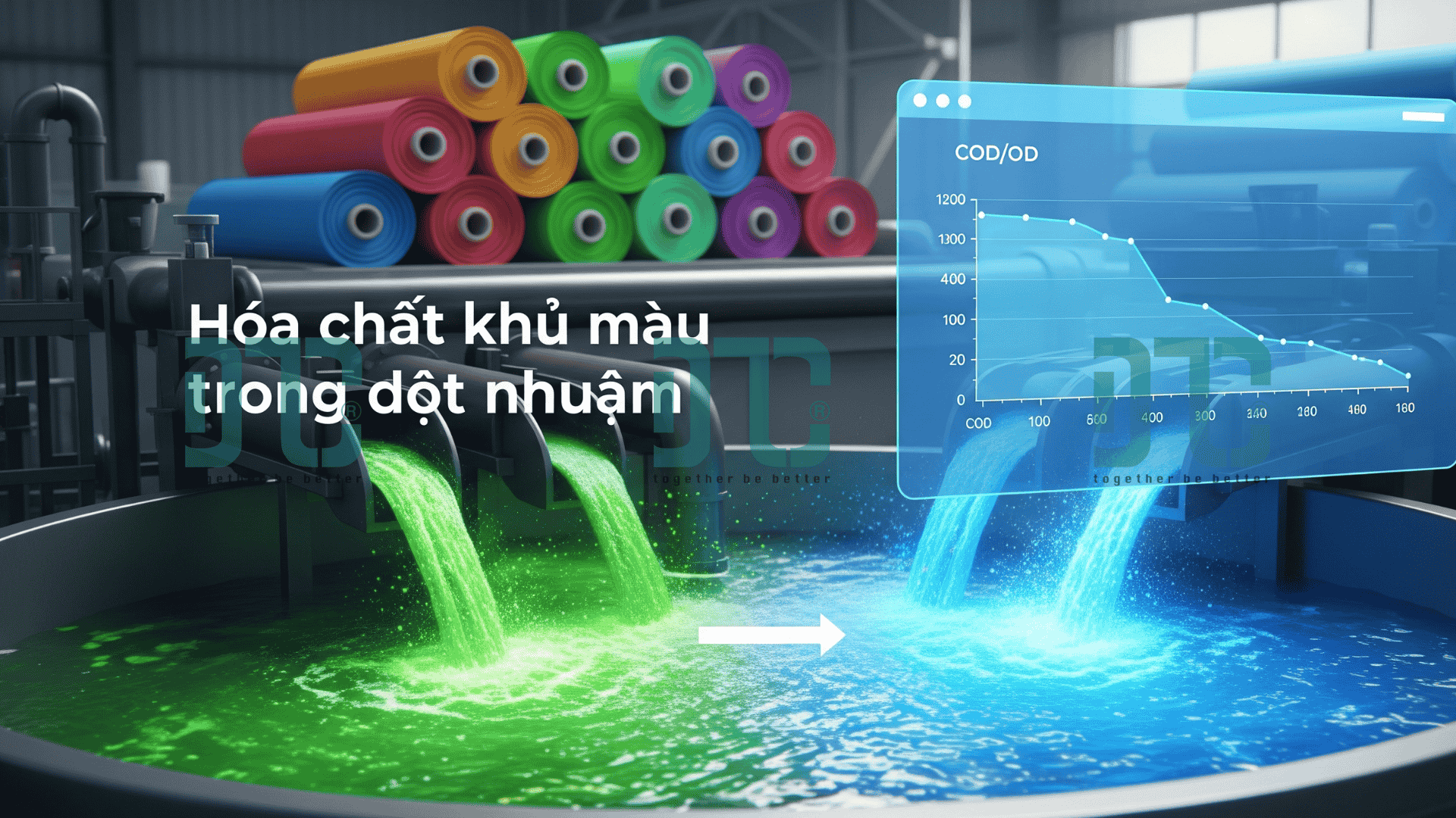 Ứng dụng hóa chất khử màu trong dệt nhuộm