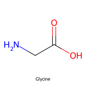 Cấu trúc hóa học 2D của Glycine (Glycin)