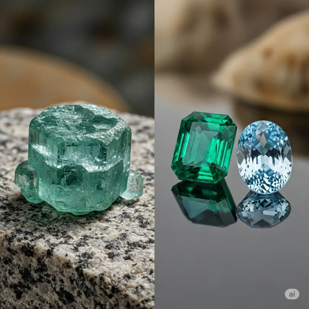 Khoáng vật Beryl và các dạng đá quý Ngọc lục bảo, Aquamarine