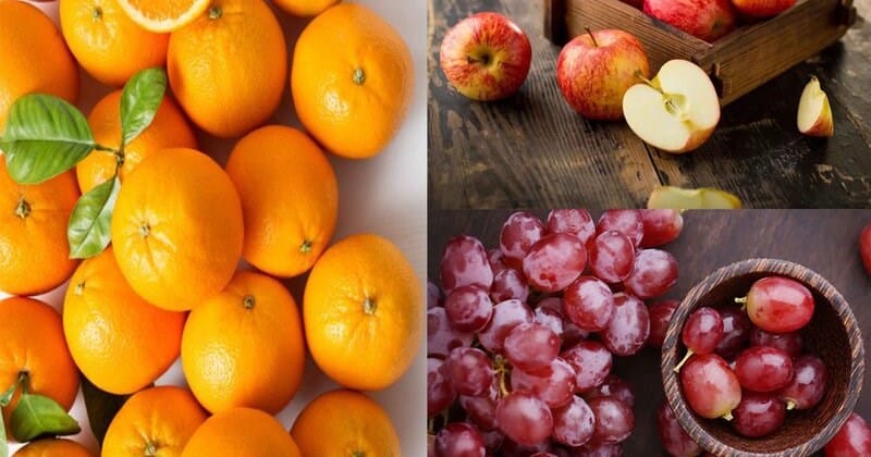 Trái cây giàu pectin như táo và cam.