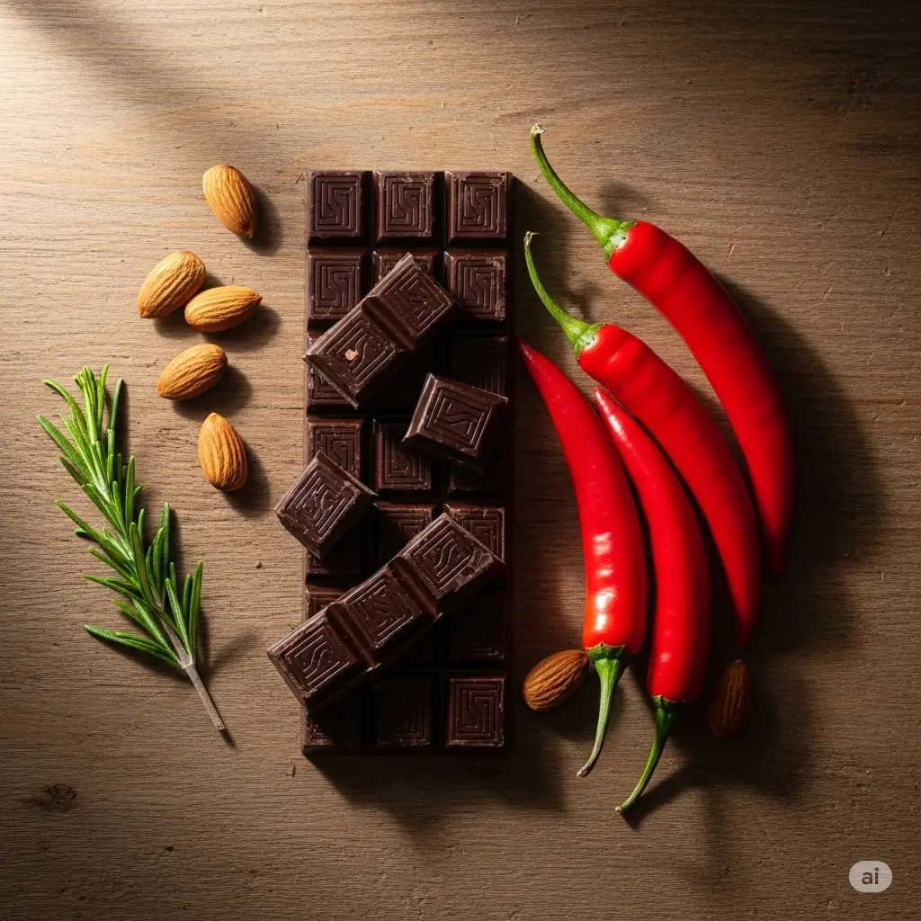 Các loại thực phẩm giúp tăng cường Endorphin như sô cô la đen và ớt.