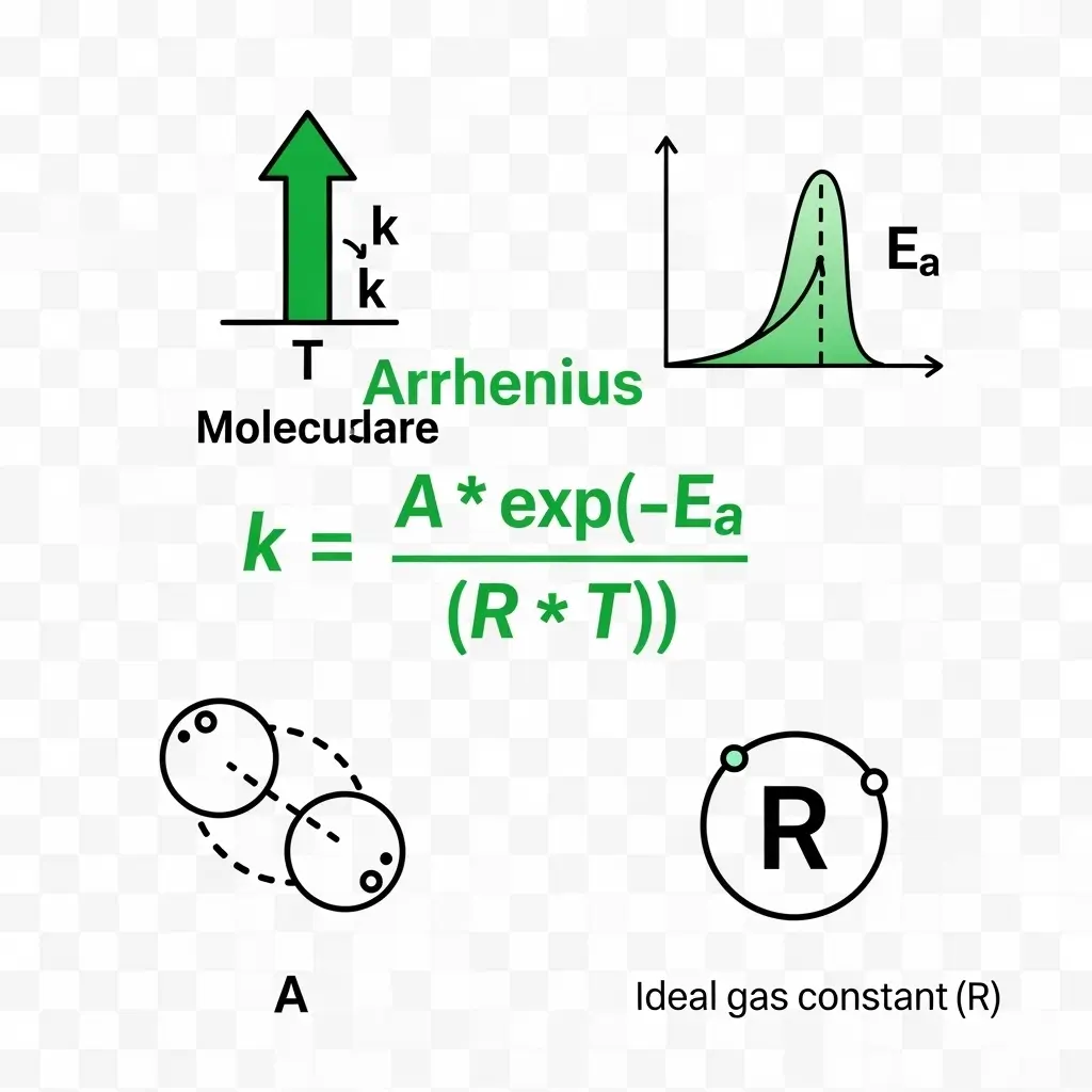 Minh họa công thức phương trình Arrhenius