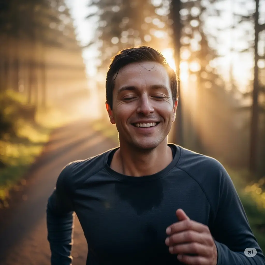 Người chạy bộ trải nghiệm cảm giác hưng phấn do Endorphin giải phóng.