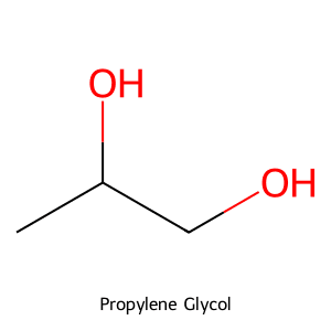 Cấu trúc hóa học của Propylene Glycol C₃H₈O₂