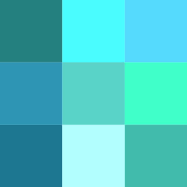 Cyan là gam màu xanh lơ