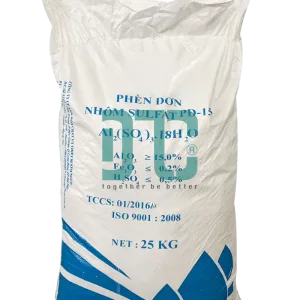 Phèn đơn Nhôm sunphat Al2(SO4)3.18H2O, Việt Nam, 25kg/bao
