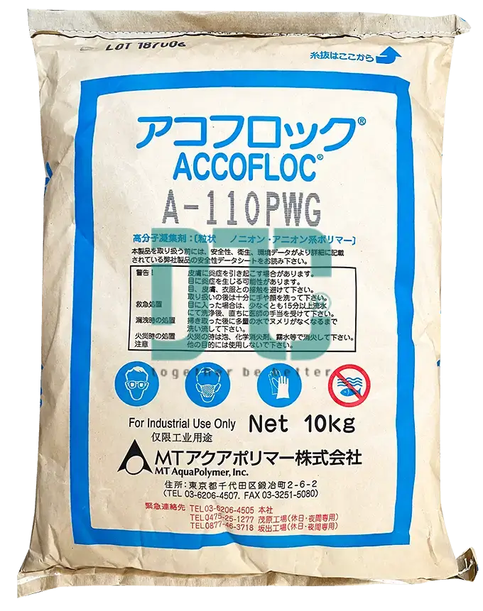 Polyme accofloc A110, Nhật Bản, 10kg/bao