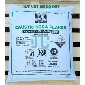 Sodium hydroxide NaOH 99%, Ấn Độ, 25kg/bao