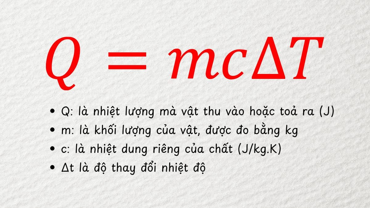 Công Thức Tính Nhiệt Lượng