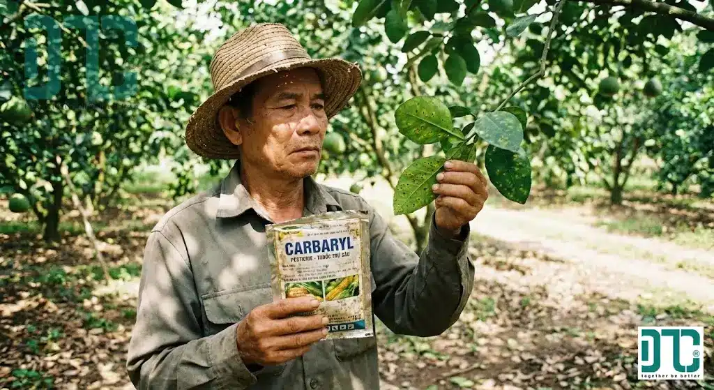 Ứng dụng của Naphthalene làm nguyên liệu sản xuất thuốc trừ sâu Carbaryl dùng trong nông nghiệp diệt sâu bệnh.